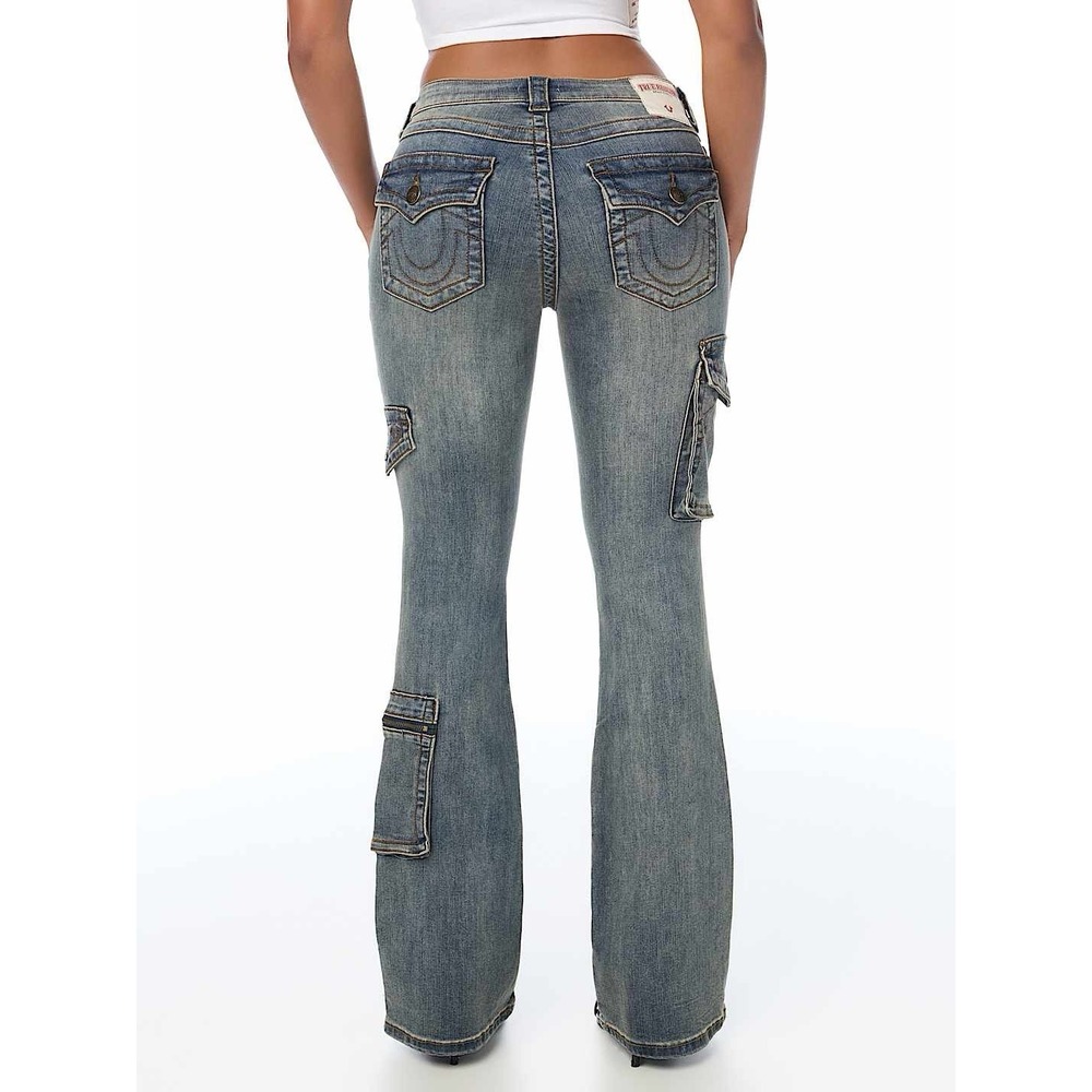 True Religion Becca LR Cargo Bootcut Jeans Women's 29 Medium Vintage NWT